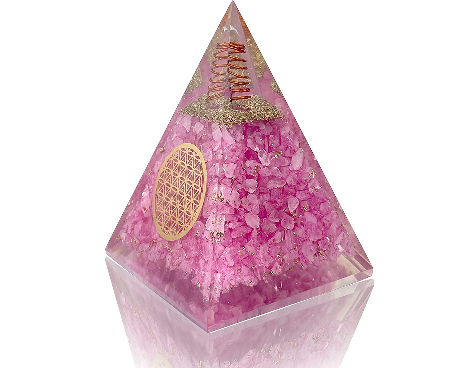 Rose quartz Orgone Pyramid – Bombay Crystal